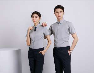 襯衫定制 時(shí)尚襯衫男女士夏季 灰色短