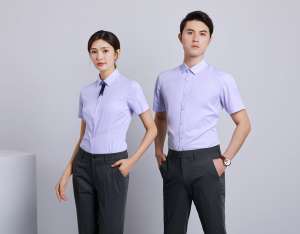 襯衫定制 時(shí)尚襯衫男女士夏季 淺藍(lán)色